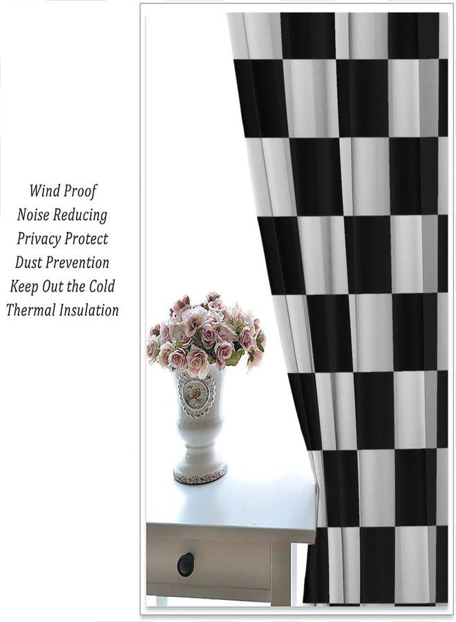 YCness Racing Curtains for Teens Games Room Decor Black White Checkered Flag Art Printed Window Drapes for Kids Bedroom Living Room Nursery Decor Fabric 2 Panel 42x45 Inch 30% Shading Rate - Image 4
